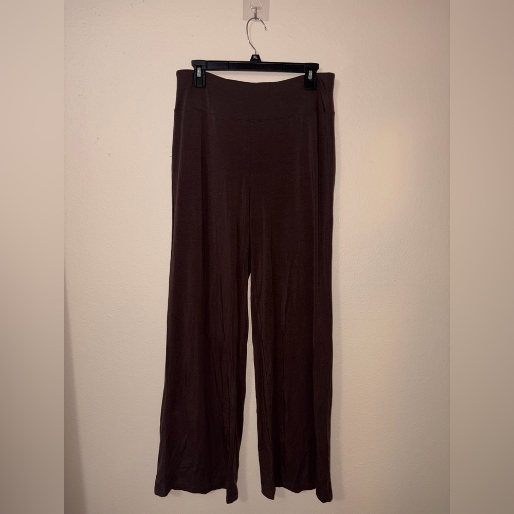 High-Waist Wide-Leg Women's Pants in Dark Brown